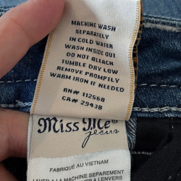 Miss Me Jeans Skinny Mid Rise Embellished Pockets Dark Wash Size 27x31 - Picture 8 of 8